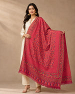 Women's Kashmiri Jaal Shawl – Intricate Paisley & Floral Weave Designer Wrap | The Amritsar Store - The Amritsar Store