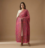 Women's Magenta Kashmiri Jaal Shawl – Multicolor Paisley & Floral Weave | The Amritsar Store - The Amritsar Store