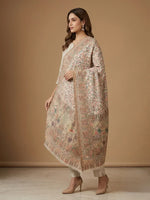 Women's Shawl – Mughal Darbar Heritage Floral Jaal Woven Designer Wrap | The Amritsar Store - The Amritsar Store
