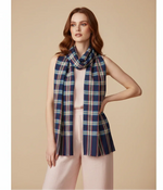 The Amritsar Store , Multicolor Bamboo Silk Scarf, Soft & Fine Quality with Check Pattern All Season - The Amritsar Store