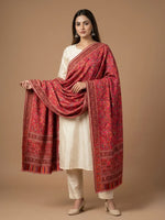 Women's Shawl – Crimson Floral Jaal Heritage Woven Designer Wrap | The Amritsar Store - The Amritsar Store