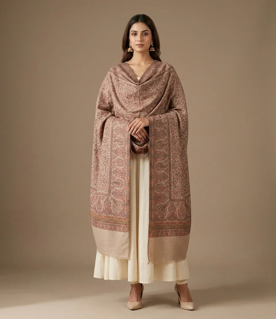 Women's Shawl – Intricate Paisley Jaal Weave Designer Wrap | The Amritsar Store - The Amritsar Store