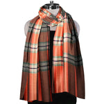 The Amritsar Store , Multicolor Bamboo Silk Scarf, Soft & Fine Quality with Check Pattern All Season - The Amritsar Store