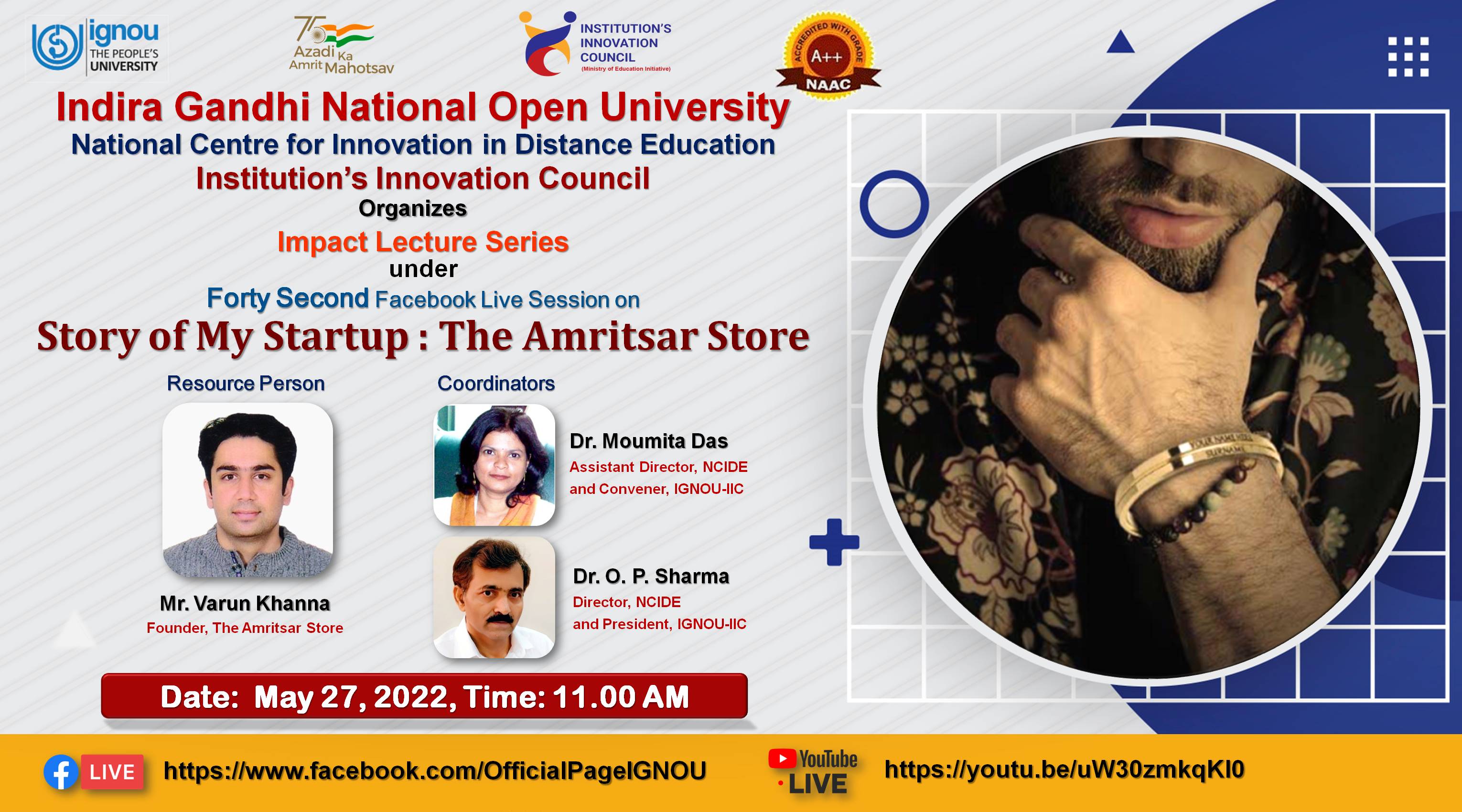 Varun Khanna at IGNOU: Story of The Amritsar Store Startup Journey