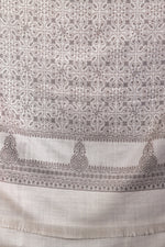 Elegant Grey Sozni Embroidered Self Weave Wool Shawl
