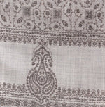 Elegant Grey Sozni Embroidered Self Weave Wool Shawl