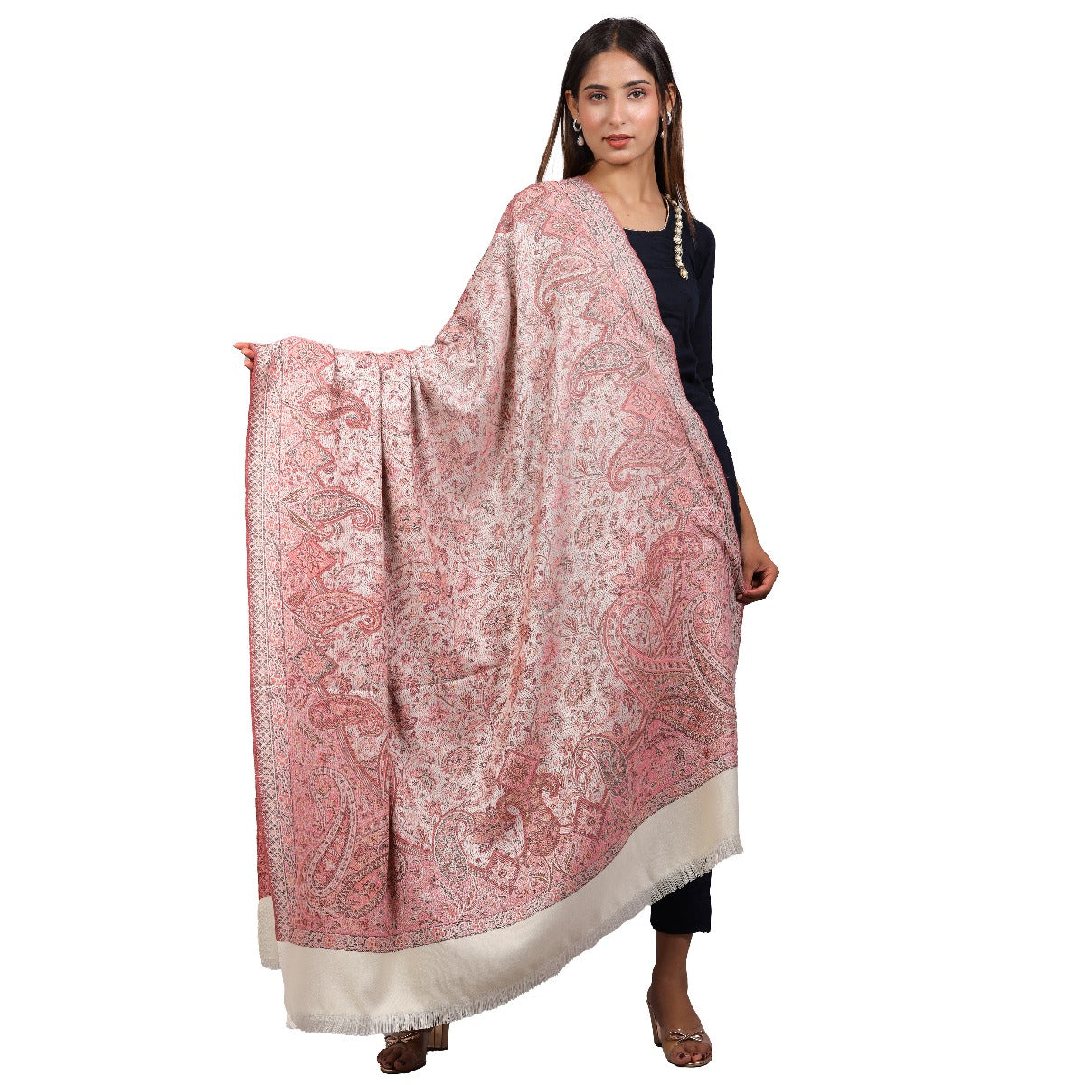 Women's Shawl, Kashmiri Shawl, Jamawar Kani Shawl, Full Jaal Shawl Blended Shawl Light Weight, Shawl For Women - The Amritsar Store