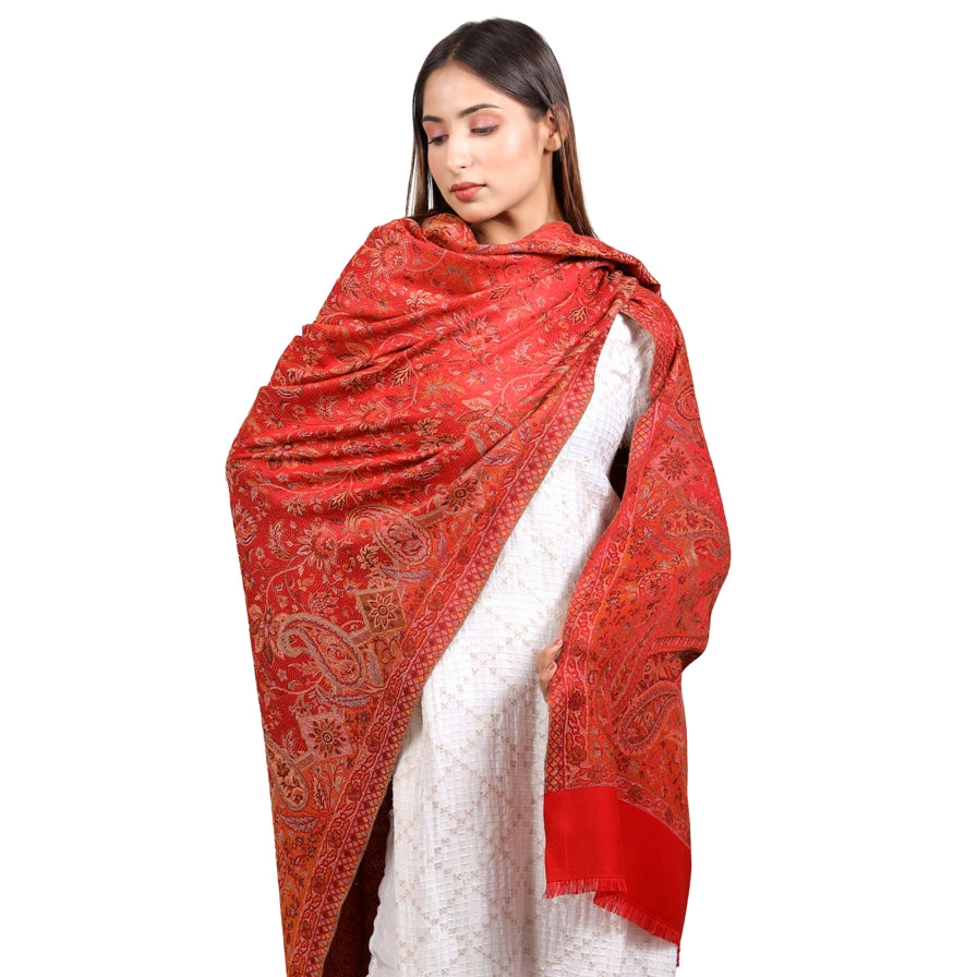 Women's Shawl, Kashmiri Shawl, Jamawar Kani Shawl, Full Jaal Shawl Blended Shawl Light Weight, Shawl For Women - The Amritsar Store