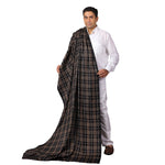 Soft Check Pashmina Shawl, Meditation Prayer Shawl, Oversized scraf For Men & Women, Handwoven Shawl of India. Unisex - The Amritsar Store