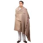 Himalayan Kullu Shawl, Four Side Border, Soft Wool Scarf, Large Wrap, Meditation Shawl, Over Sized Blanket, Light Weight & Warm Shawl.Unisex - The Amritsar Store