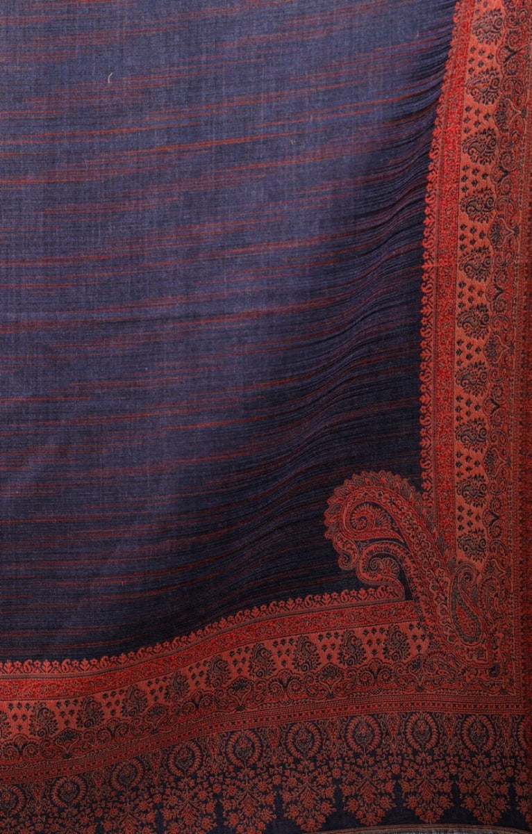 Kashmiri Shawl For Women, Lightweight Shawl With Four Side Border & Paisley Design Weaved With Wool, Shawl For Women - The Amritsar Store