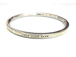 Stainless Steel Kada for Ladies (Golden Thin Line of Brass, Customised) By The Amritsar Store - The Amritsar Store