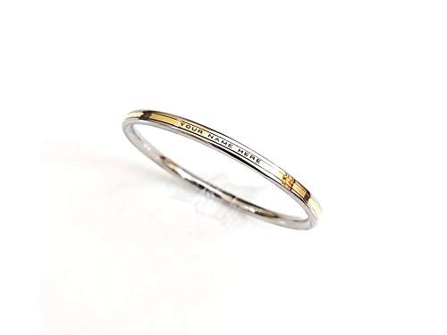 Stainless Steel Kada for Ladies (Golden Thin Line of Brass, Customised) By The Amritsar Store - The Amritsar Store