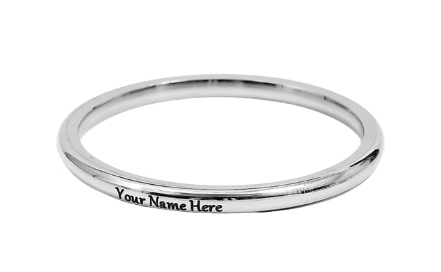 The Amritsar Store Personalised ROUND Metallic Stainless Steel Kada for Men 5 mm thickness (NO EDGES) - The Amritsar Store