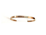 Rose gold stainless steel 3mm openable free size customised bangle bracelet for girls and women by The Amritsar Store