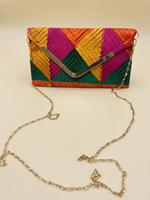 Multicolor Phulkari Embroidered Wallet with Chain for Women |The Amritsar Store