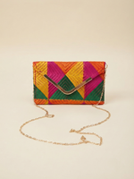 Multicolor Phulkari Embroidered Wallet with Chain for Women |The Amritsar Store