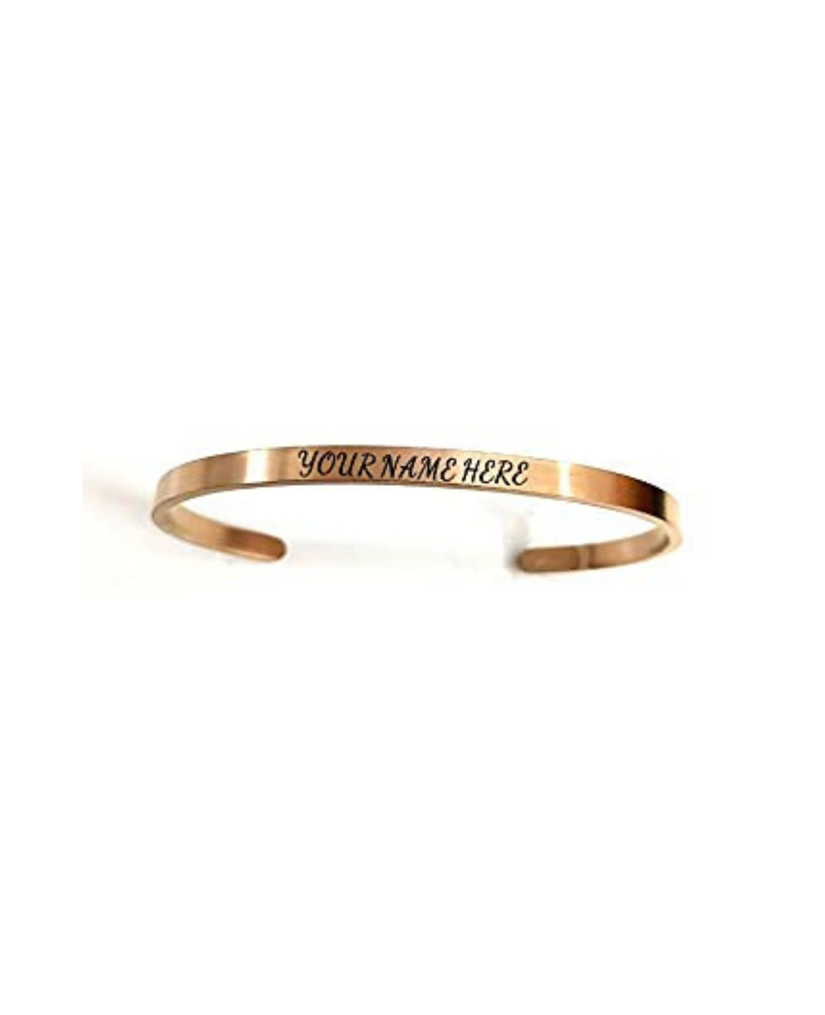 STAINLESS STEEL ROSE GOLD LADIES 3 MM OPENABLE FREE SIZE CUSTOMISED BANGLE BRACELET FOR GIRLS - The Amritsar Store