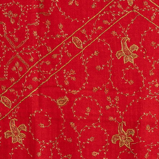 Women's Red Shawl, Sozni Hand Embroidered Pashmina Shawl For Women, Soft Women Wraps, Heritage Shawls, Large Wool Wrap, Authentic Kashmiri Shawls - The Amritsar Store