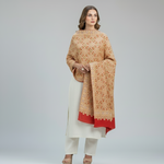 The Amritsar Store Women's Shawl Full Heavy Embroidery Jaal-Red Color