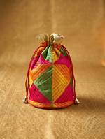 Phulkari Potli- Multicolor Embroidered Potli Bag for Women