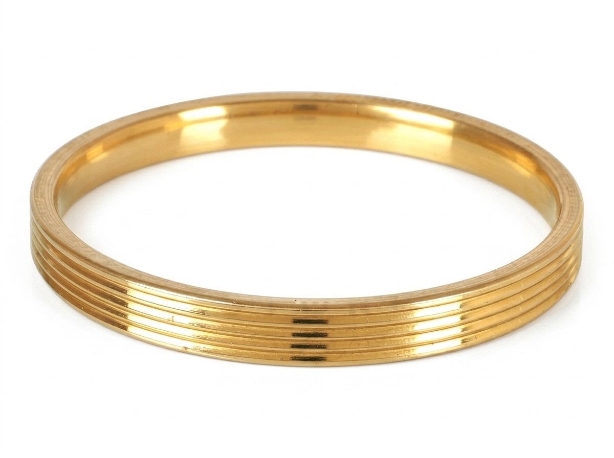 Designer Brass Kada (Lines,Mens) 6 mm Thickness by The Amritsar Store