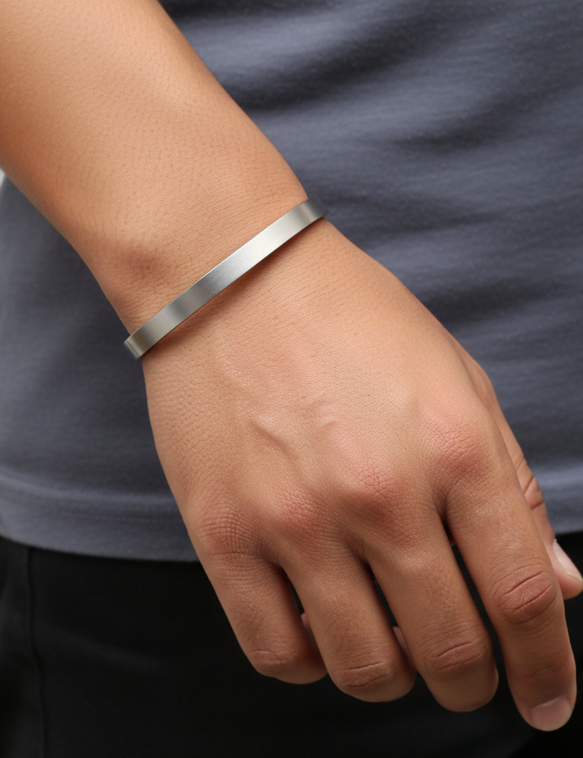 Stainless Steel Men's Punjabi Kada (Plain) 0.2" Thickness by The Amritsar Store (Customization Available)
