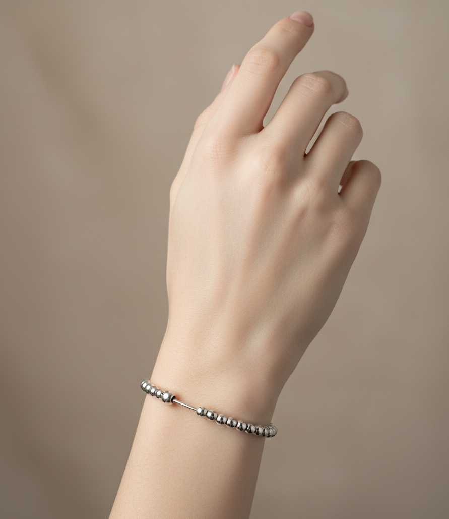 Simran beads Stainless Steel Kada (27 beads) by The Amritsar Store
