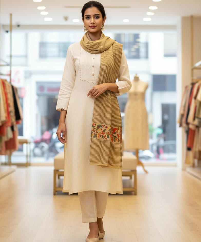 The Amritsar Store Heritage Drapes: Women’s Traditional Kashmiri Kani Shawl