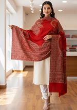 The Amritsar Store Elegant Kashmiri Jamawar Shawl with Classic Paisley Motifs