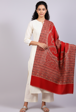 The Amritsar Store Elegant Kashmiri Jamawar Shawl with Classic Paisley Motifs