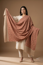 The Amritsar Store "Beige Hand Embroidery Shawl – Elegant Wool Wrap for Women"