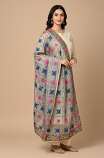 Sophisticated All Season GreyPhulkari Dupatta by The Amritsar Store
