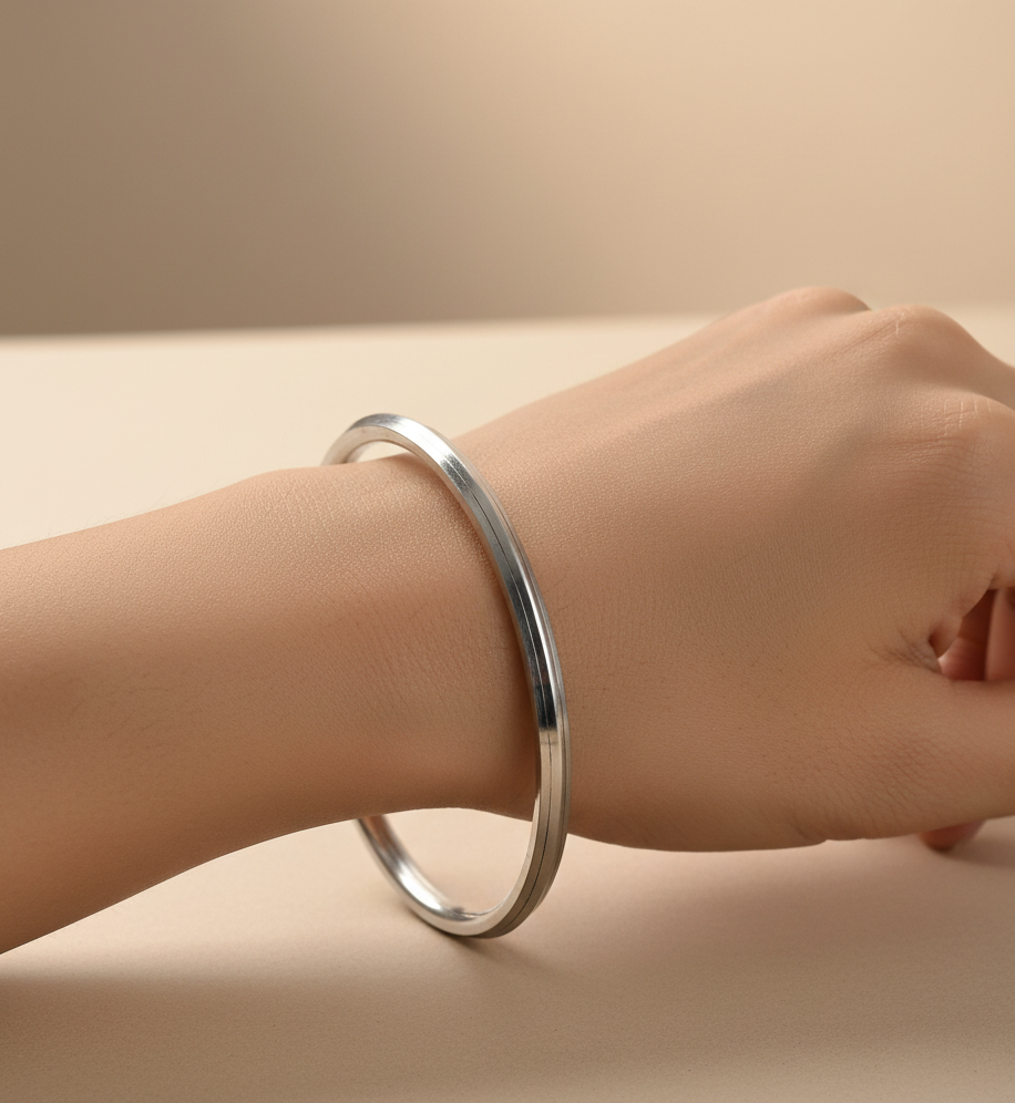 Stainless Steel Punjabi Kada(with Edges) 0.1" & 0.2" thickness by The Amritsar Store