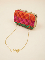 Phulkari Clutch – Multicolor Punjabi Embroidered Clutch | The Amritsar Store