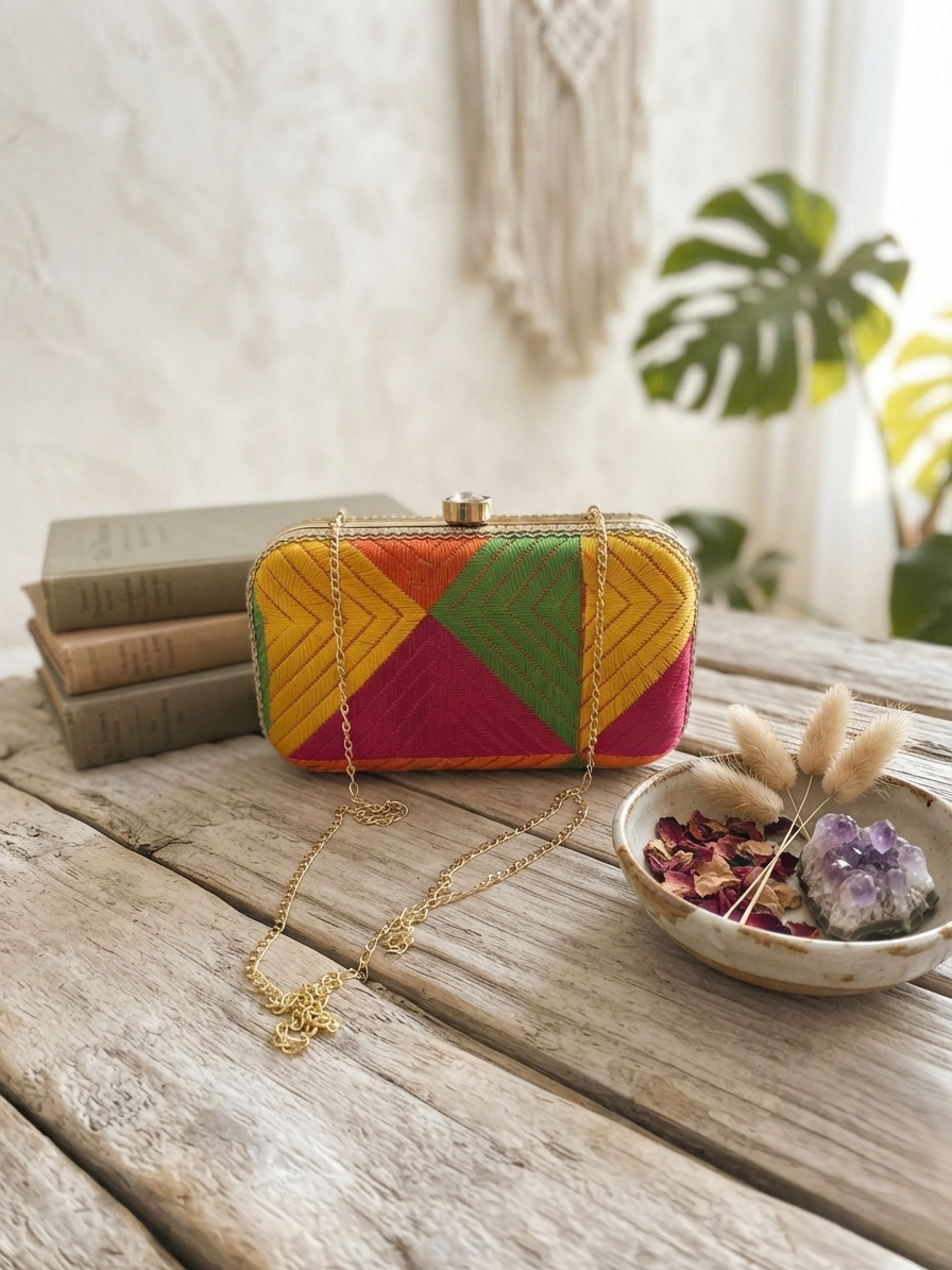 Phulkari Clutch – Traditional Punjabi Clutch Bag for Women | The Amritsar Store