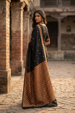 Phulkari Saree – Hand Embroidered Black Punjabi Saree | The Amritsar Store