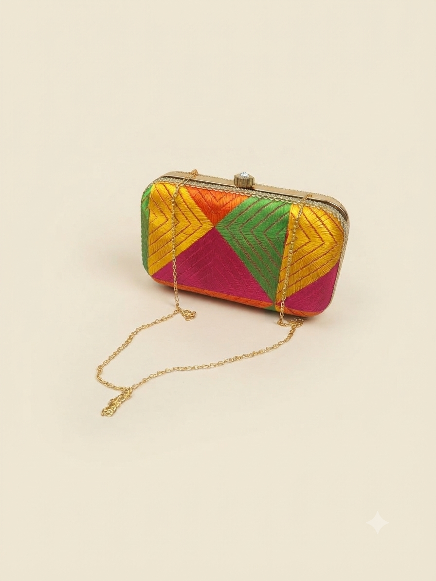 Phulkari Clutch – Traditional Punjabi Clutch Bag for Women | The Amritsar Store