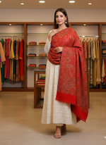 Heritage Weave: Kani Jamawar Blended Shawl with Full Jaal Design"