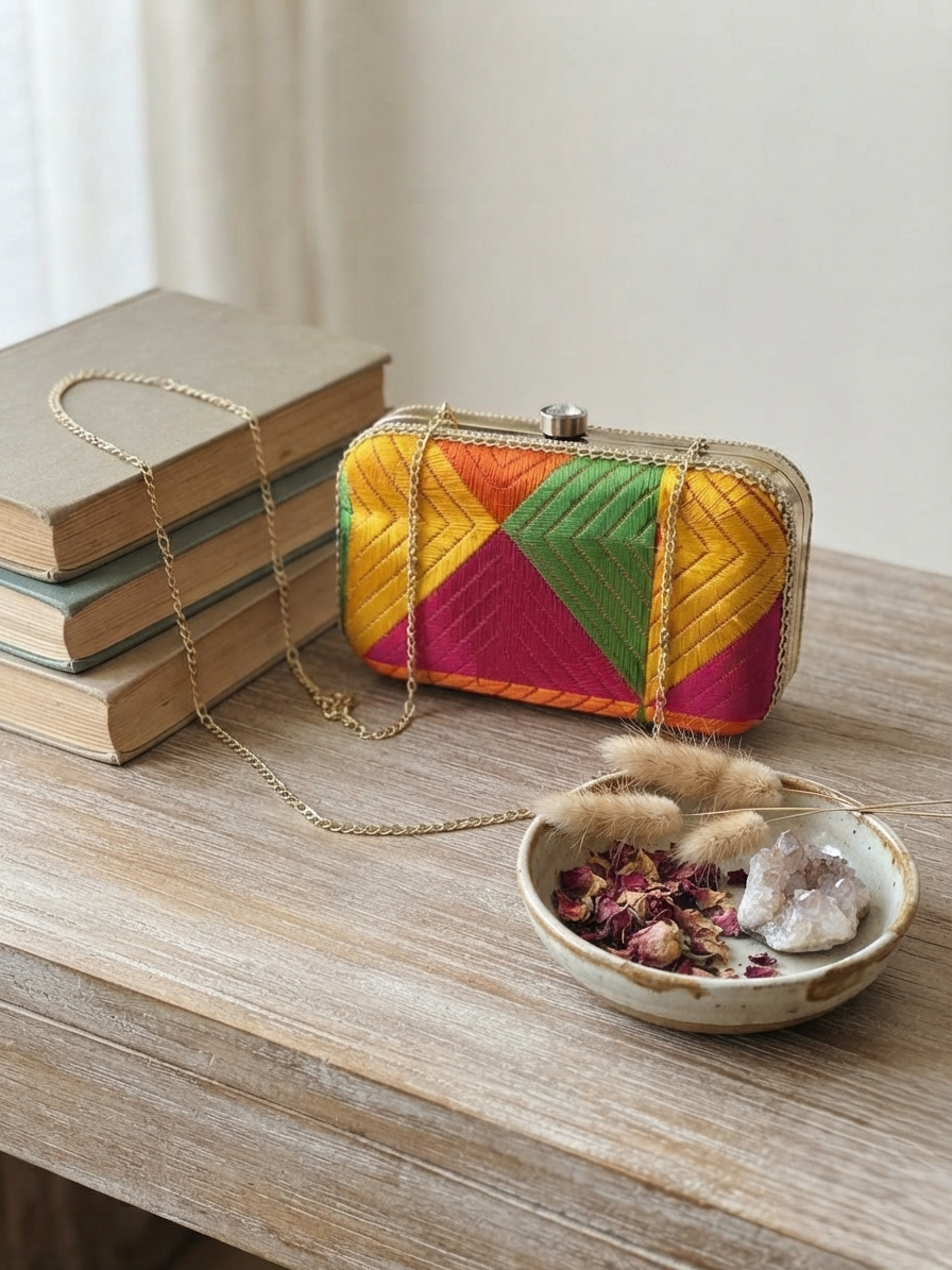 Phulkari Clutch – Traditional Punjabi Clutch Bag for Women | The Amritsar Store