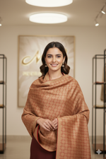 The Amritsar Store Women's Shawl Full Heavy Embroidery Jaal-Red Color