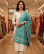 The Amritsar Store Womens Kani Zari Stole with Traditional Charm