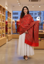 Heritage Weave: Kani Jamawar Blended Shawl with Full Jaal Design"