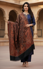 Evergreen Elegance: Kashmiri Kani Jamawar Shawl for Women