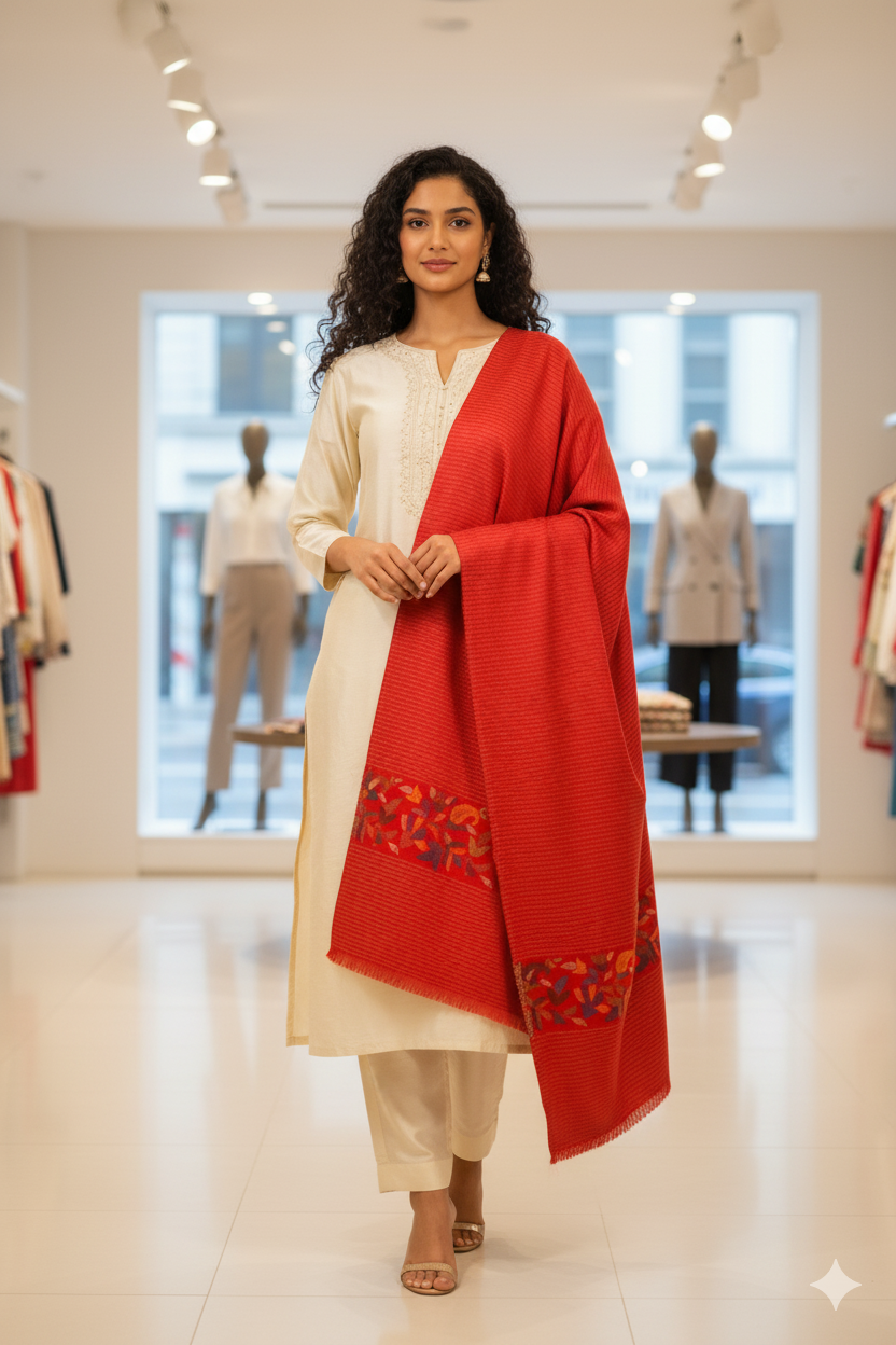 The Amritsar Store Heritage Drapes: Women’s Traditional Kashmiri Kani Shawl