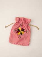 Phulkari Potli– Pink Hand Embroidered Floral Potli | The Amritsar Store