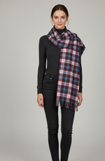 Blueand Red Checkered Scarf – Soft Winter Wrap