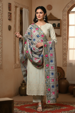 Sophisticated All Season GreyPhulkari Dupatta by The Amritsar Store