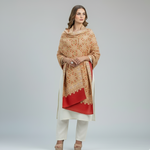 The Amritsar Store Women's Shawl Full Heavy Embroidery Jaal-Red Color