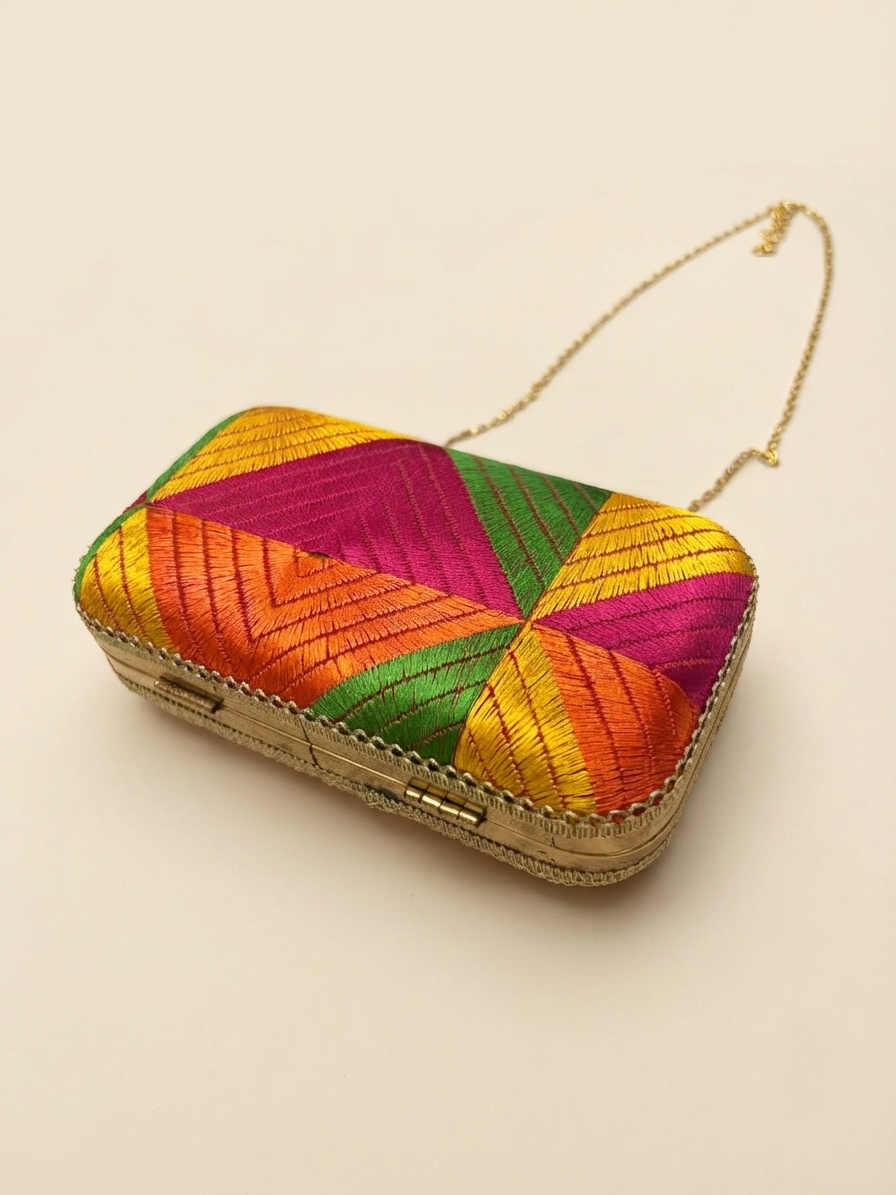 Phulkari Clutch – Traditional Punjabi Clutch Bag for Women | The Amritsar Store
